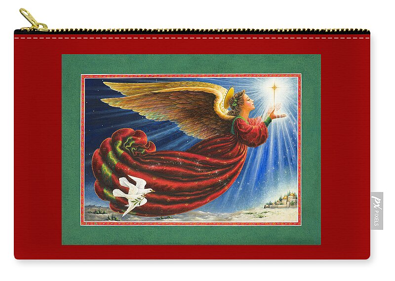 Angel Zip Pouch featuring the painting Angel of The Star by Lynn Bywaters