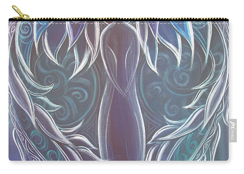 Reina Zip Pouch featuring the painting Angel Rua by Reina Cottier