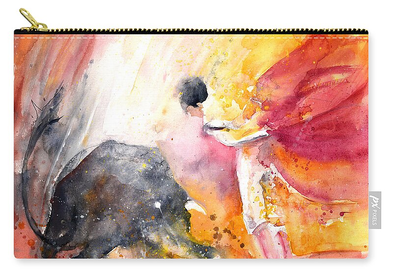 Europe Carry-all Pouch featuring the painting Angry Little Bull by Miki De Goodaboom