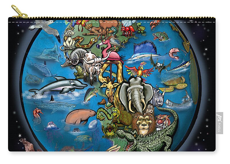 Animal Carry-all Pouch featuring the digital art Animal Planet by Kevin Middleton