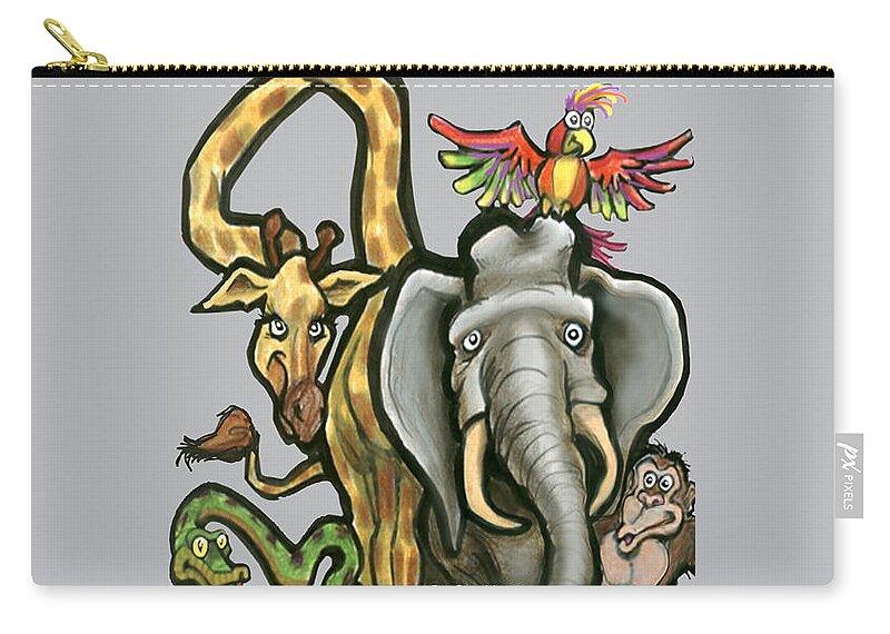 Animal Carry-all Pouch featuring the digital art Animals by Kevin Middleton