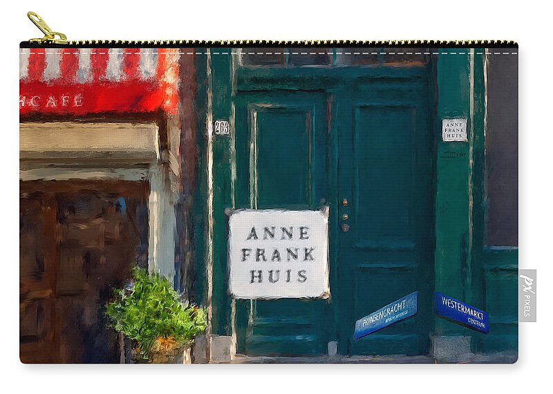 Holland Amsterdam Zip Pouch featuring the photograph Anne Frank House. Amsterdam by Juan Carlos Ferro Duque