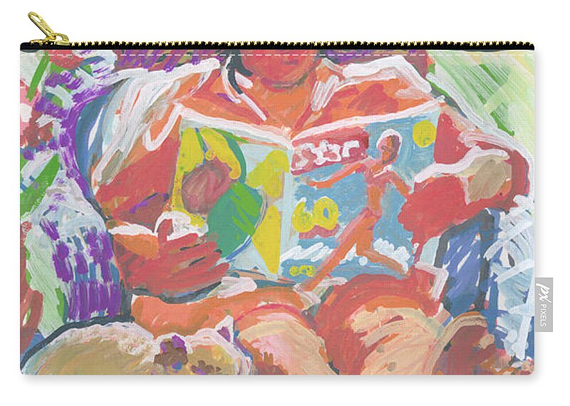 Anne Zip Pouch featuring the painting Anne Horsey by Candace Lovely