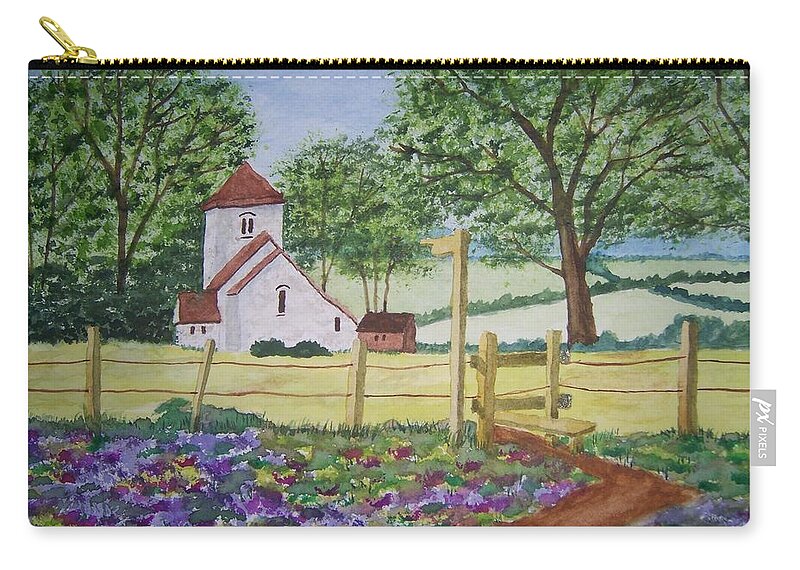 Landscape Zip Pouch featuring the painting Anniversary Piece by B Kathleen Fannin
