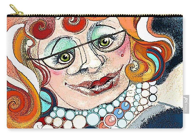 Portrait Zip Pouch featuring the painting Another Me by Carol Jacobs