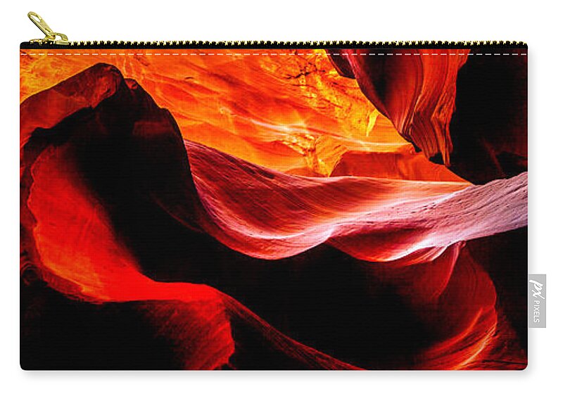 Upper Antelope Canyon Zip Pouch featuring the photograph Antelope Canyon Rock Wave by Az Jackson