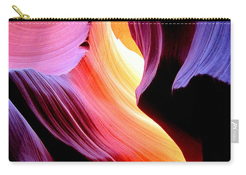 Light Zip Pouch featuring the photograph light symphony of Antelope canyon #6 by Kumiko Mayer
