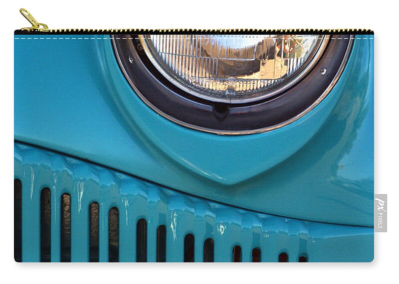Headlight Zip Pouch featuring the photograph Antique Automobile Headlamp by Carol Leigh