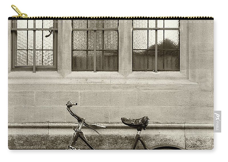 Downtown District Zip Pouch featuring the photograph Antique English Bicycle by Richlegg