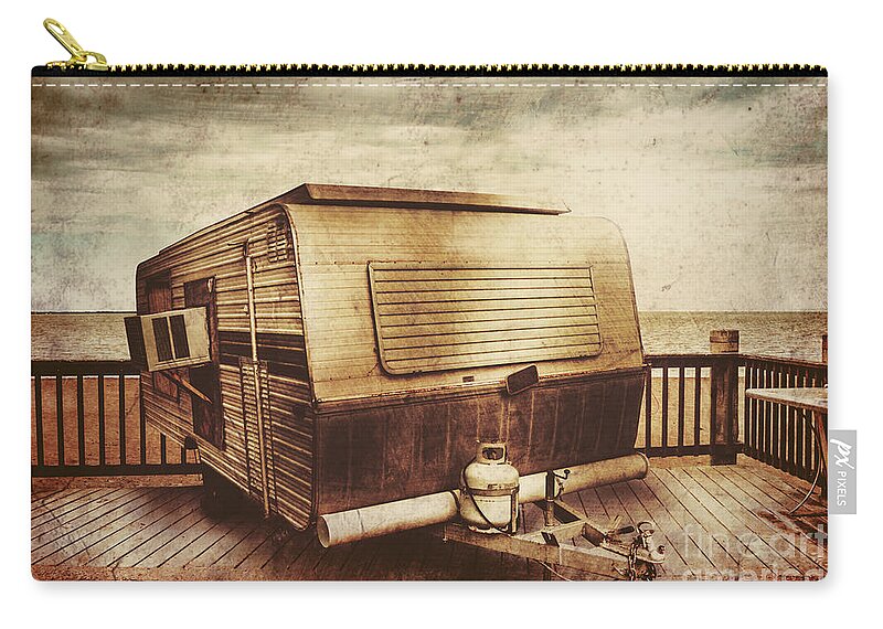 Camper Zip Pouch featuring the photograph Antique holidays by Jorgo Photography