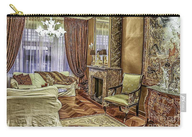 House Zip Pouch featuring the photograph Antique interior by Patricia Hofmeester