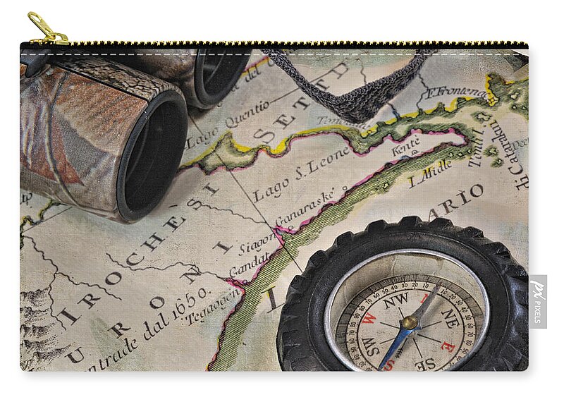 Map Carry-all Pouch featuring the photograph Antique Italian Map Upstate New York by Marianne Campolongo