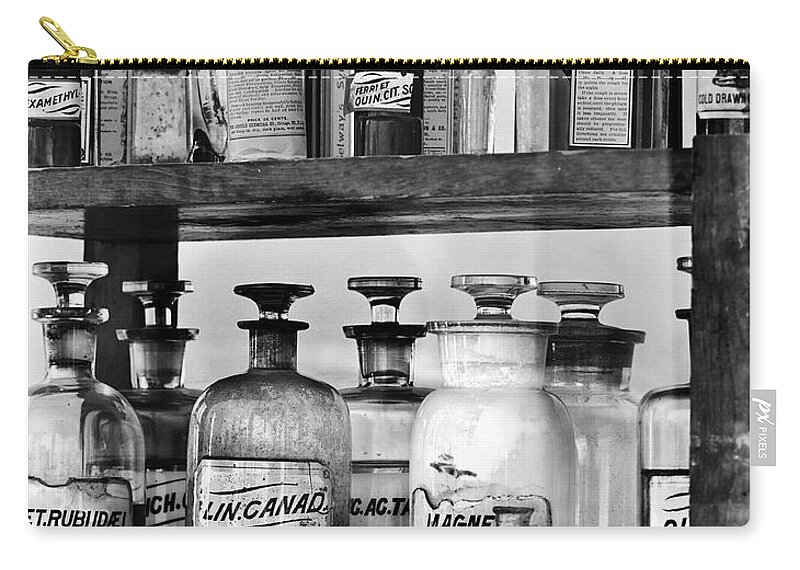Drugs Zip Pouch featuring the photograph Antique Pharmacy by Phyllis Denton
