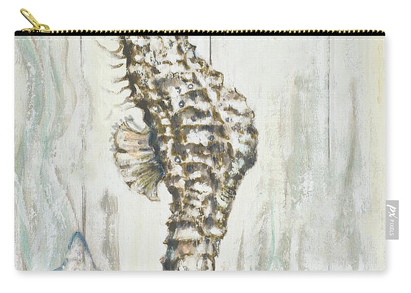 Antique Carry-all Pouch featuring the digital art Antique Sea Horse I by Patricia Pinto