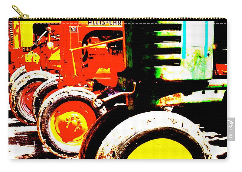 Antique Zip Pouch featuring the photograph Antique Tractors by Amanda Smith