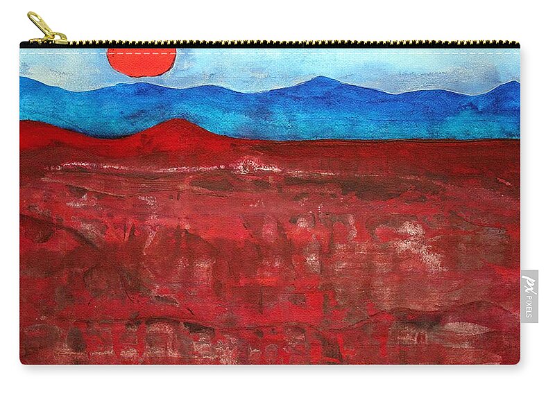 Anza-borrego Zip Pouch featuring the painting Anza-Borrego Vista original painting by Sol Luckman