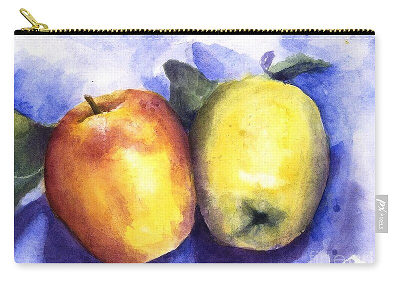 Apples Zip Pouch featuring the painting Apples Paired by Maria Hunt