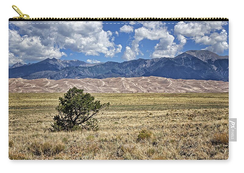 America Zip Pouch featuring the photograph Approaching Great Sand Dunes #2 by Nikolyn McDonald