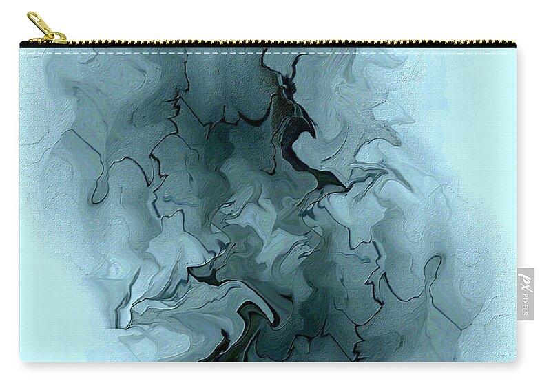 Digital Abstract Carry-all Pouch featuring the digital art Aqua Abstract by Kae Cheatham