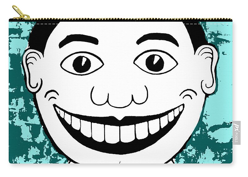 Patricia Arroyo Asbury Art Carry-all Pouch featuring the painting Aqua Pop Tillie by Patricia Arroyo