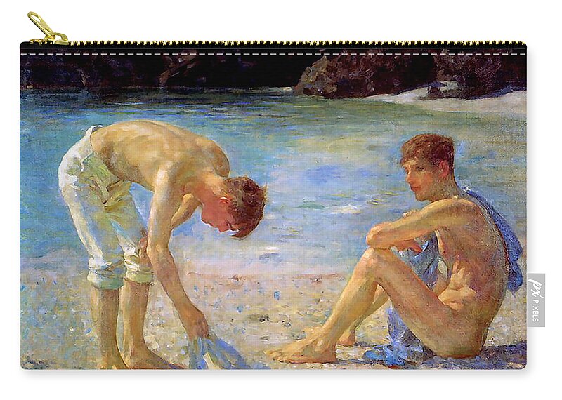 Aquamarine Carry-all Pouch featuring the painting Aquamarine  by Henry Scott Tuke