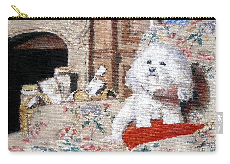 Dog Zip Pouch featuring the painting Arabelle by Candace Lovely