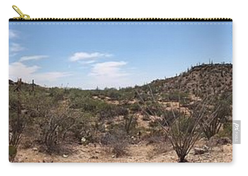 Arizona Zip Pouch featuring the photograph Arizona Desert Panorama by Joe Kozlowski