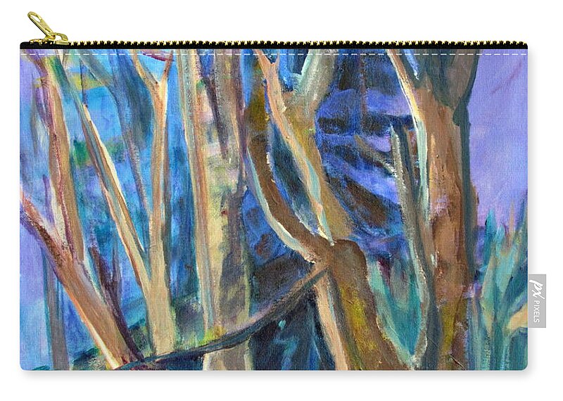 Mysterious Trees Zip Pouch featuring the painting Armageddon or Twilight Coming by Betty Pieper