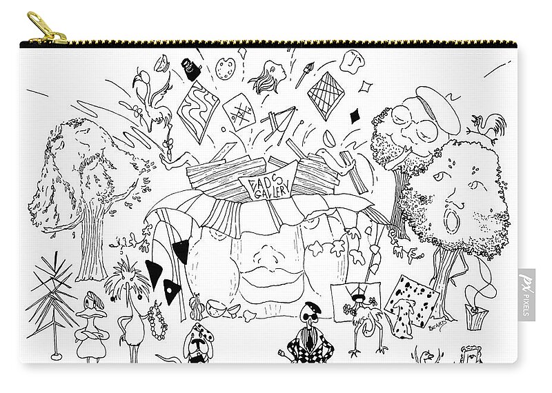 Drawing Zip Pouch featuring the drawing Art Attack by Lizi Beard-Ward