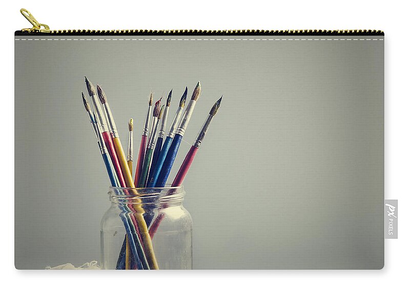 Art Zip Pouch featuring the photograph Art Brushes by Jelena Jovanovic