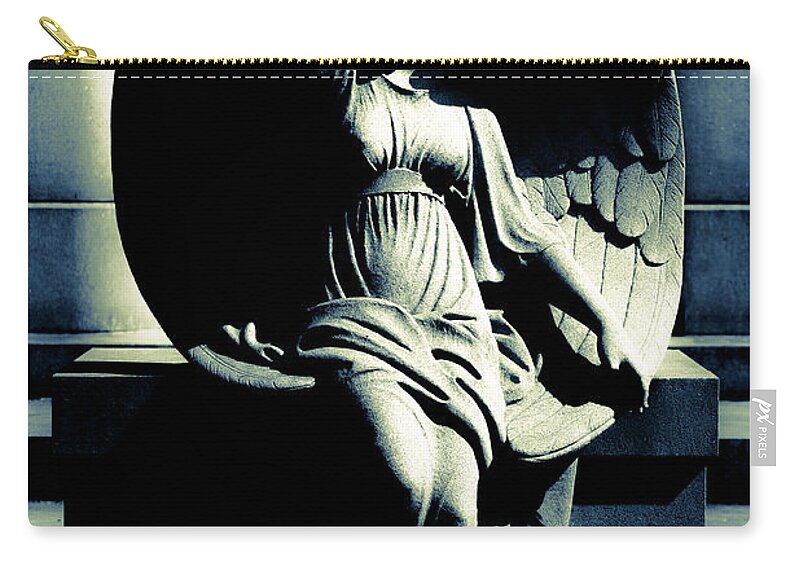 Angel Zip Pouch featuring the photograph Art Deco Angel by Chris Lord