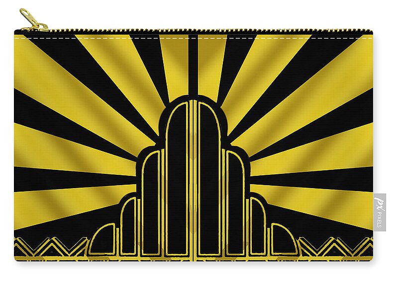 Art Deco Poster Carry-all Pouch featuring the digital art Art Deco Poster - Two by Chuck Staley