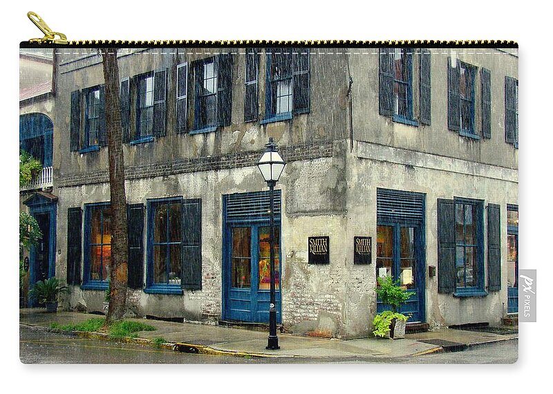 Rain Zip Pouch featuring the photograph Art Gallery in the Rain by Rodney Lee Williams