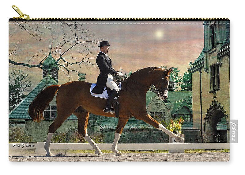 Horses Zip Pouch featuring the photograph Art of Dressage by Fran J Scott