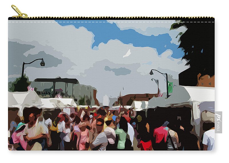 Art Zip Pouch featuring the photograph Art on The Square - Belleville Illinois by John Freidenberg