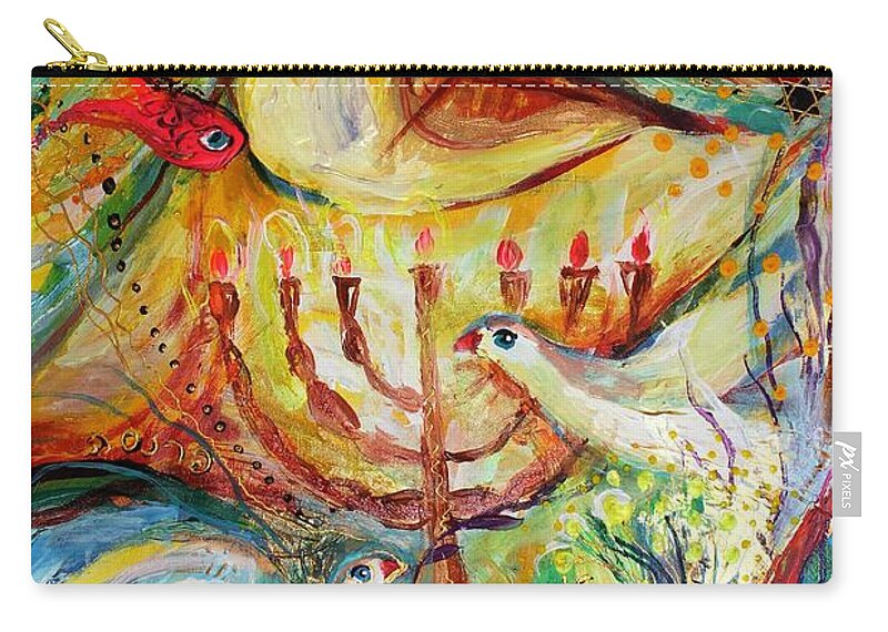 Jewish Art Prints Zip Pouch featuring the painting Artwork Fragment 20 by Elena Kotliarker