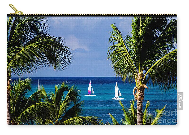 Aruba Zip Pouch featuring the photograph Arubian Sails by Judy Wolinsky