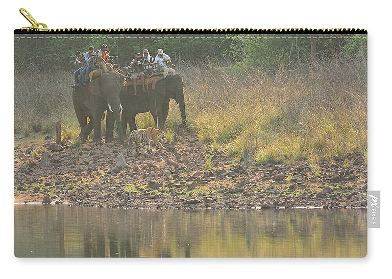 Safari Zip Pouch featuring the photograph As Close As It Gets by Fotosas Photography