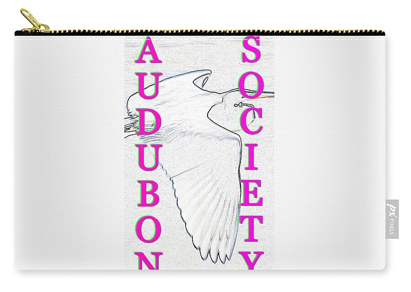 Audubon Society Zip Pouch featuring the painting AS pink text by David Lee Thompson