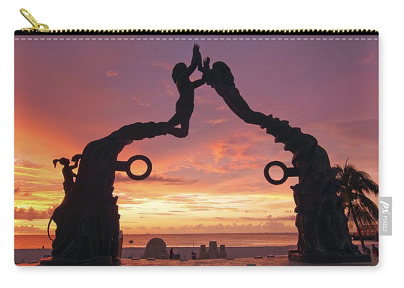 Monuments Zip Pouch featuring the photograph Ascension. Playa del Carmen, MX by Robert McKinstry