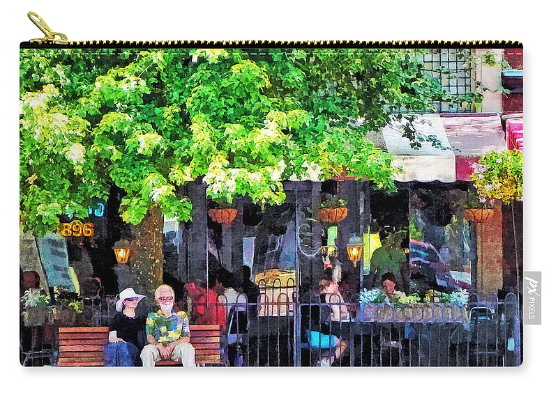 Asheville Zip Pouch featuring the photograph Asheville NC Outdoor Cafe by Susan Savad