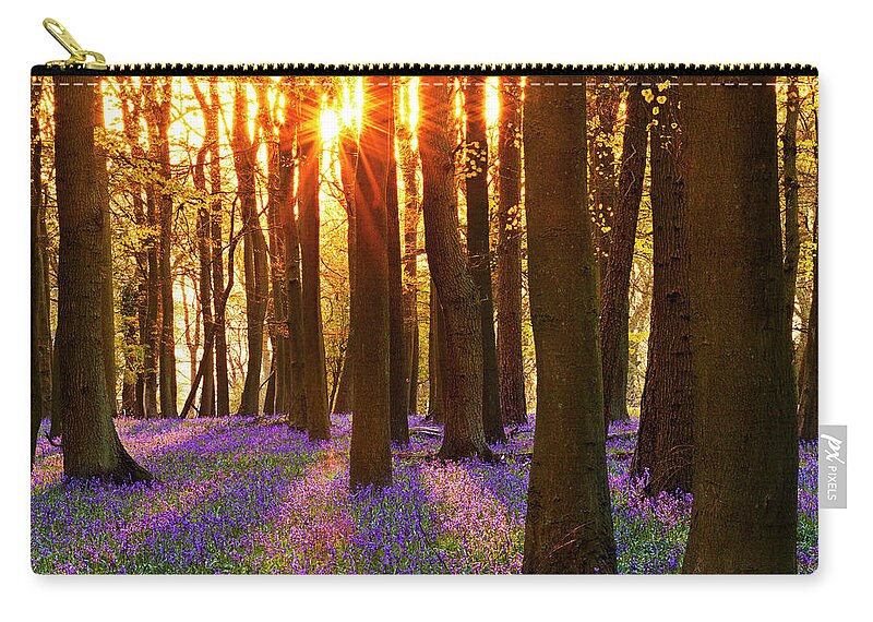 Tranquility Zip Pouch featuring the photograph Ashridge Estate Bluebell by Mjmccormack.co.uk