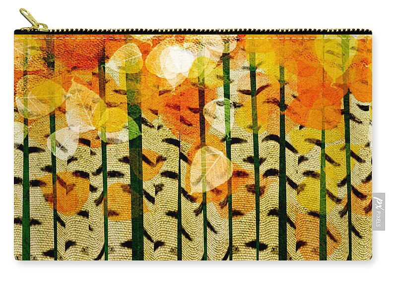 Abstract Zip Pouch featuring the digital art Aspen Colorado Abstract Square 4 by Andee Design