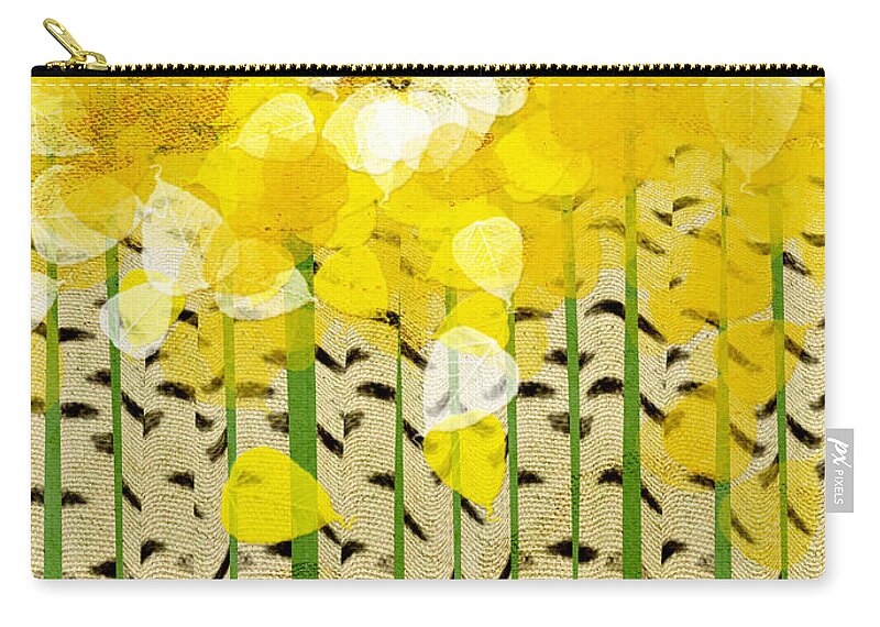 Abstract Zip Pouch featuring the digital art Aspen Colorado Abstract Square by Andee Design