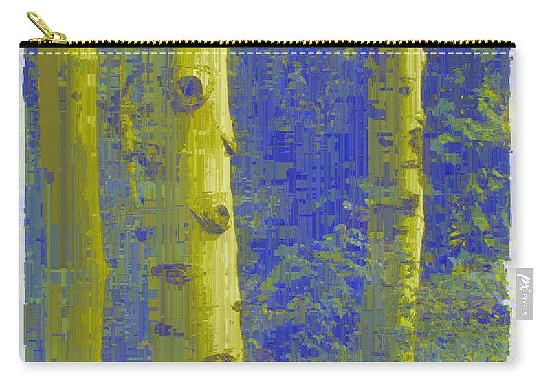 Aspen Zip Pouch featuring the digital art Aspen Grove 8 by Tim Allen