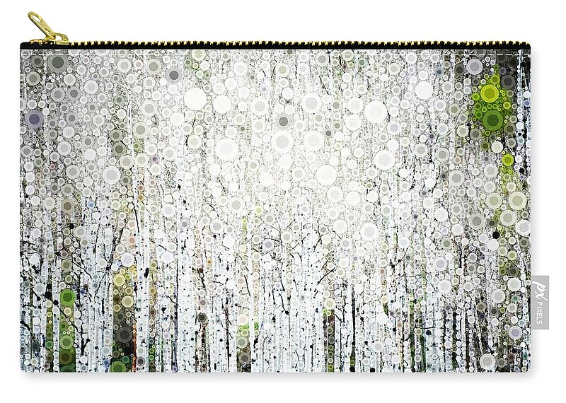 Aspen Carry-all Pouch featuring the digital art Aspens in the Spring by Linda Bailey
