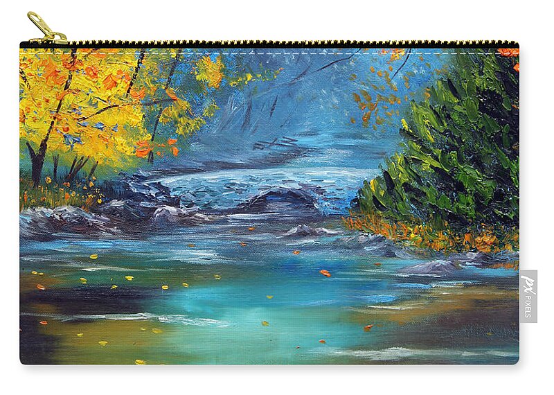 Landscape Zip Pouch featuring the painting Assurance by Meaghan Troup
