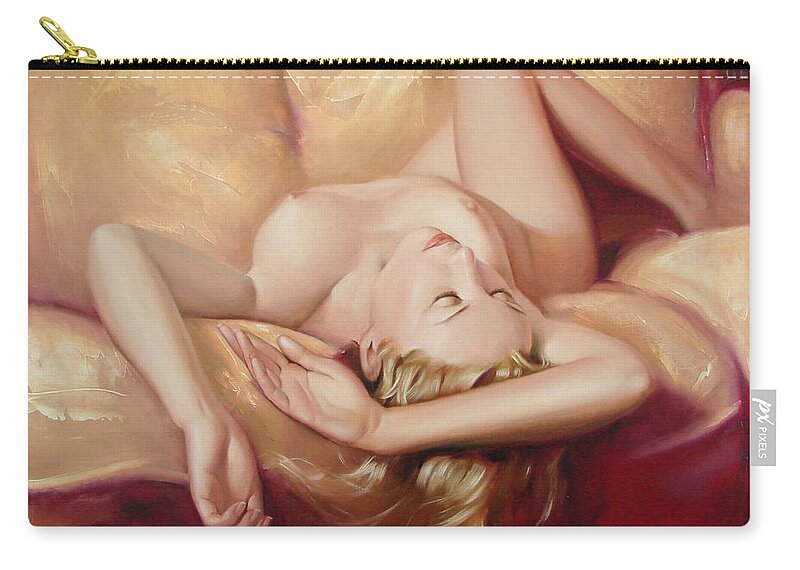 Oil Carry-all Pouch featuring the painting At rest by Sergey Ignatenko