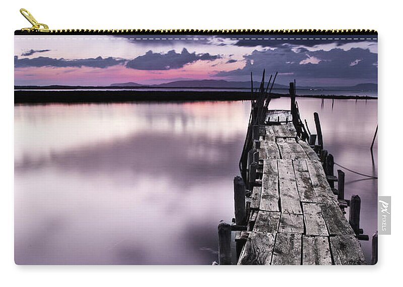 Pier Zip Pouch featuring the photograph At the end by Jorge Maia