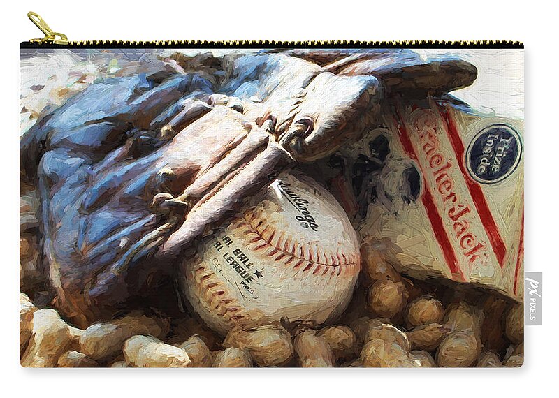 Peanuts Zip Pouch featuring the photograph At the Old Ball Game by John Freidenberg